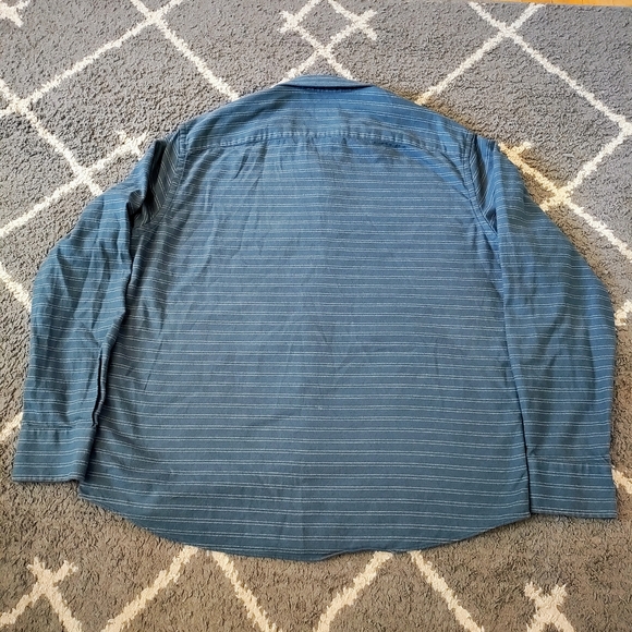 UNTUCKit mens XL blue stripe Palmer flannel button up casual regular fit shirt - Picture 2 of 3